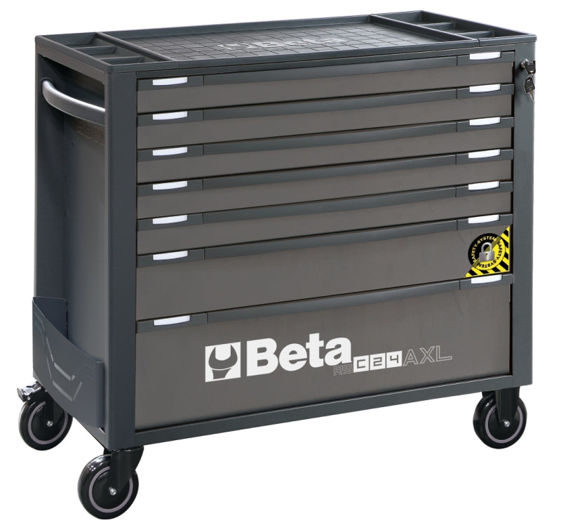 Mobile Roller Cab 7 Drawers Anti-Tilt System Long Model 1000kg Capacity - Beta Tools RSC24AXL/7-O