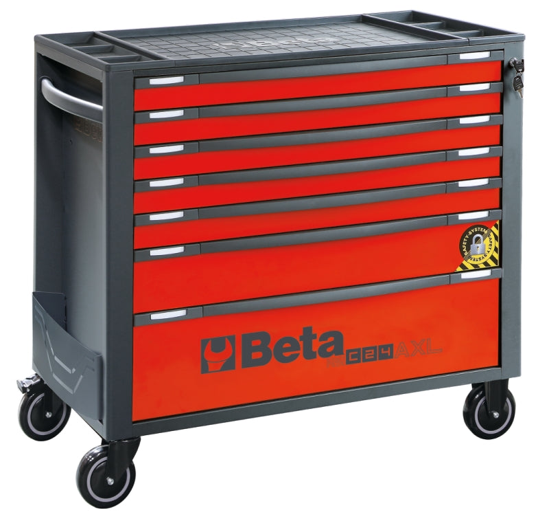 Mobile Roller Cab 7 Drawers Anti-Tilt System Long Model 1000kg Capacity - Beta Tools RSC24AXL/7-O