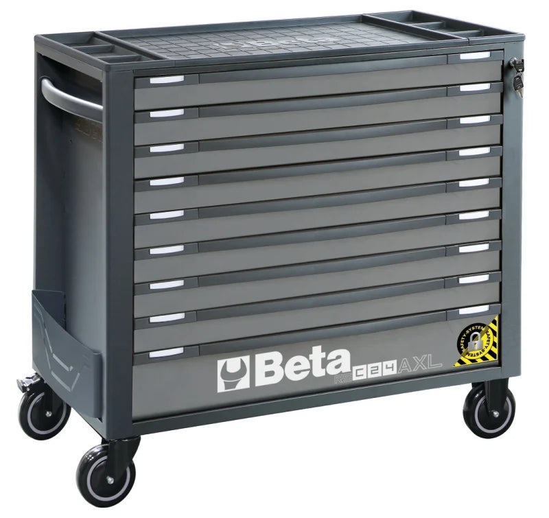 Mobile Roller Cab 9 Drawers Anti-Tilt System Long Model 1000kg Capacity - Beta Tools RSC24AXL/9-R