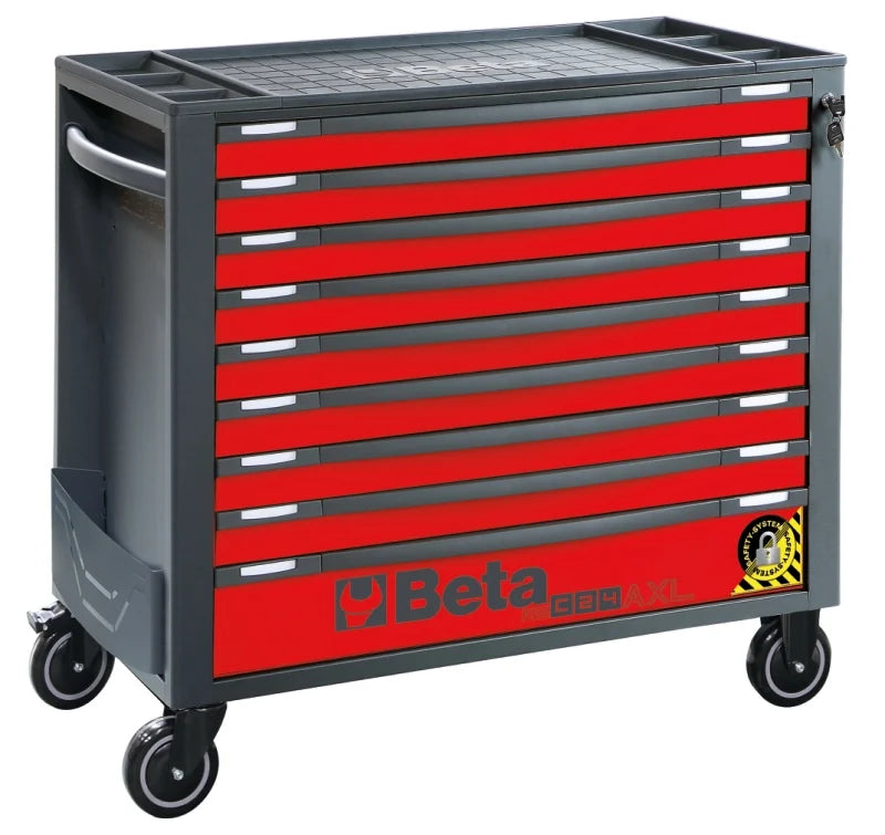 Mobile Roller Cab 9 Drawers Anti-Tilt System Long Model 1000kg Capacity - Beta Tools RSC24AXL/9-R