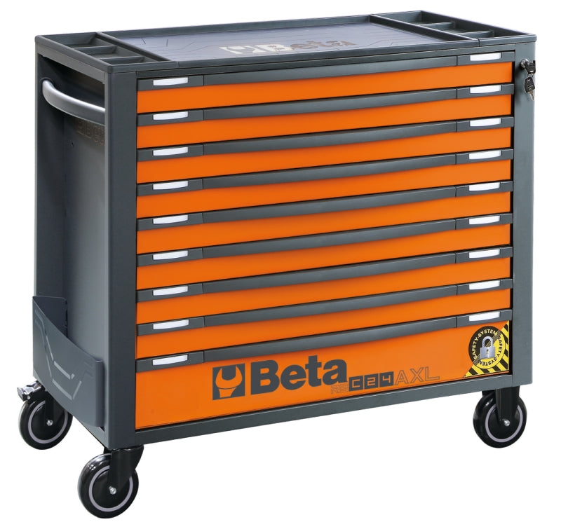 Mobile Roller Cab 9 Drawers Anti-Tilt System Long Model 1000kg Capacity - Beta Tools RSC24AXL/9-O