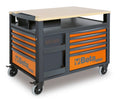 SuperTank Trolley with Wood Worktop, 10 Drawers, 588x367mm, 150mm Castors, 1200kg Load Capacity - Beta Tools RSC28-O