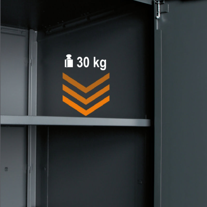Sheet Metal Two-Door Tool Cabinet for RSC50, 910x615mm Interior, 4 Adjustable Shelves, Lock, Adjustable Feet - BetaRSC50 RSC50 A2