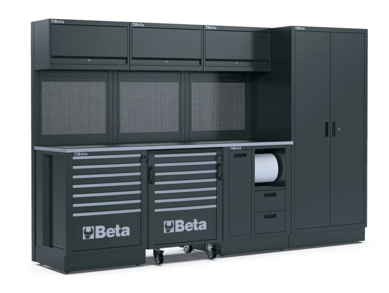 Workshop Equipment Combination RSC50 with 2.240mm Worktop, Drawers, Roller Cab, and Tool Panels - BetaRSC50 RSC50 F