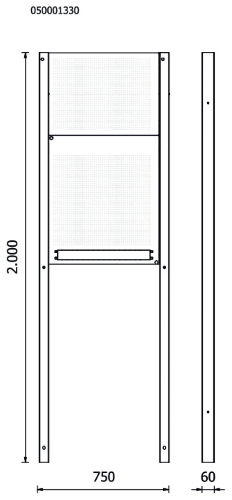 Perforated Tool Panel Kit for RSC50, Includes 2 Lower Panels 650x625mm, 2 Upper Panels 650x400mm, Pair of Uprights - BetaRSC50 RSC50 KPF