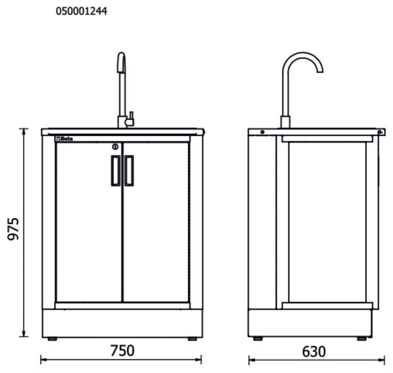 FIXED SINK MODULE BETARSC50 RSC50 ML STAINLESS BASIN MIXER TAP SOAP DISPENSER 615X435X575MM