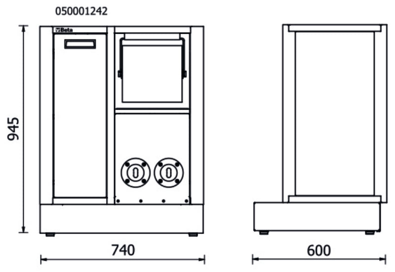 FIXED SERVICE MODULE BETA RSC50 MS-2AVV EMPTY TWO REELS WASTE BIN PAPER ROLL ADJUSTABLE FEET