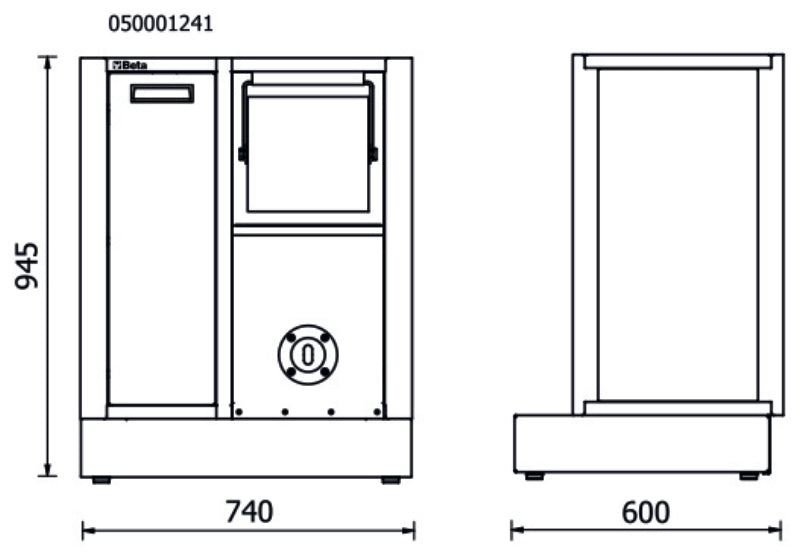 Fixed Service Module for RSC50, Empty, Built-in Waste Bin, Paper Roll Compartment, Adjustable Feet - BetaRSC50 RSC50 MS-AVV