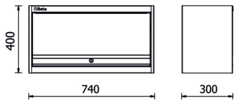 Wall-Mounted Cabinet for RSC50, 740x300x400mm, Gas Springs for Easy Door Operation, Compatible with LED Strip Profiles - BetaRSC50 RSC50 PM