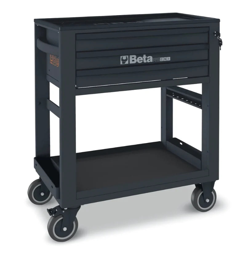Service Tool Trolley with 3 Drawers, ABS Worktop, 4 Castors 125mm, 400kg Load Capacity - Beta Tools RSC51-R