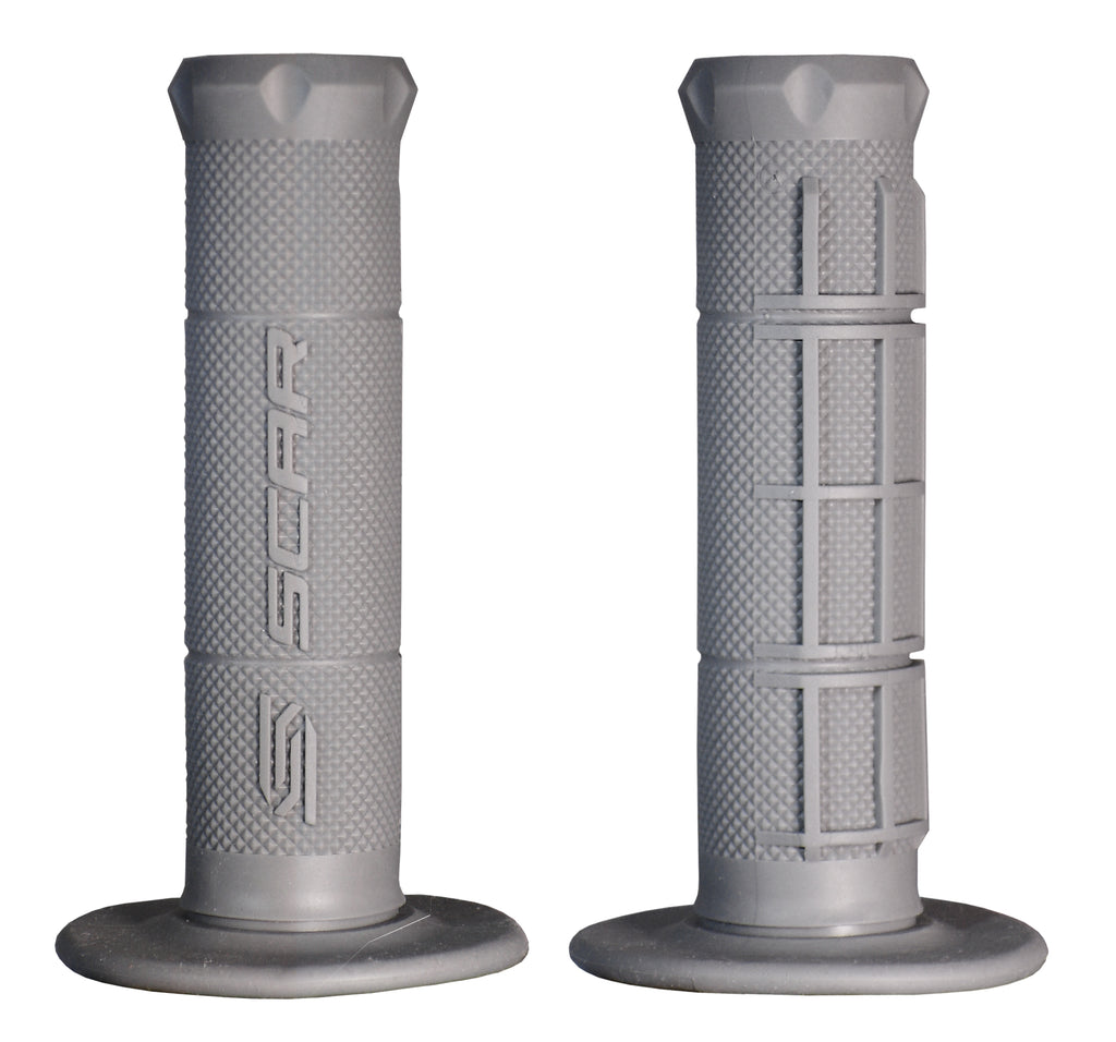 SINGLE DENSITY MX GRIPS GREY SOFT COMPOUND DIAMOND HALF WAFFLE SCAR GOSG