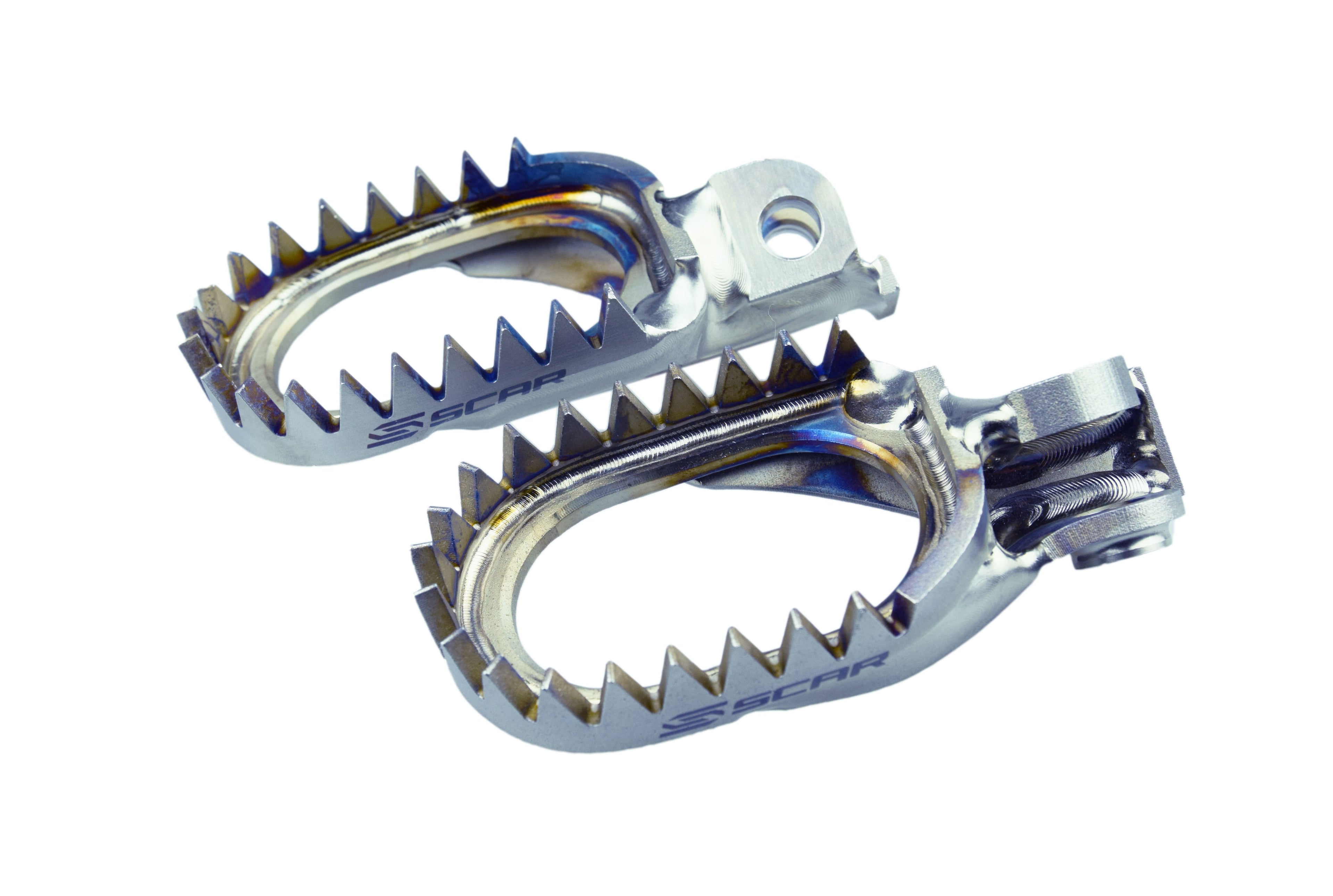 TITANIUM FOOTPEGS ANTI-MUD 98-26 BETA GASGAS HUSABERG HUSQVARNA KTM SHERCO 60mm SCAR S5516AM