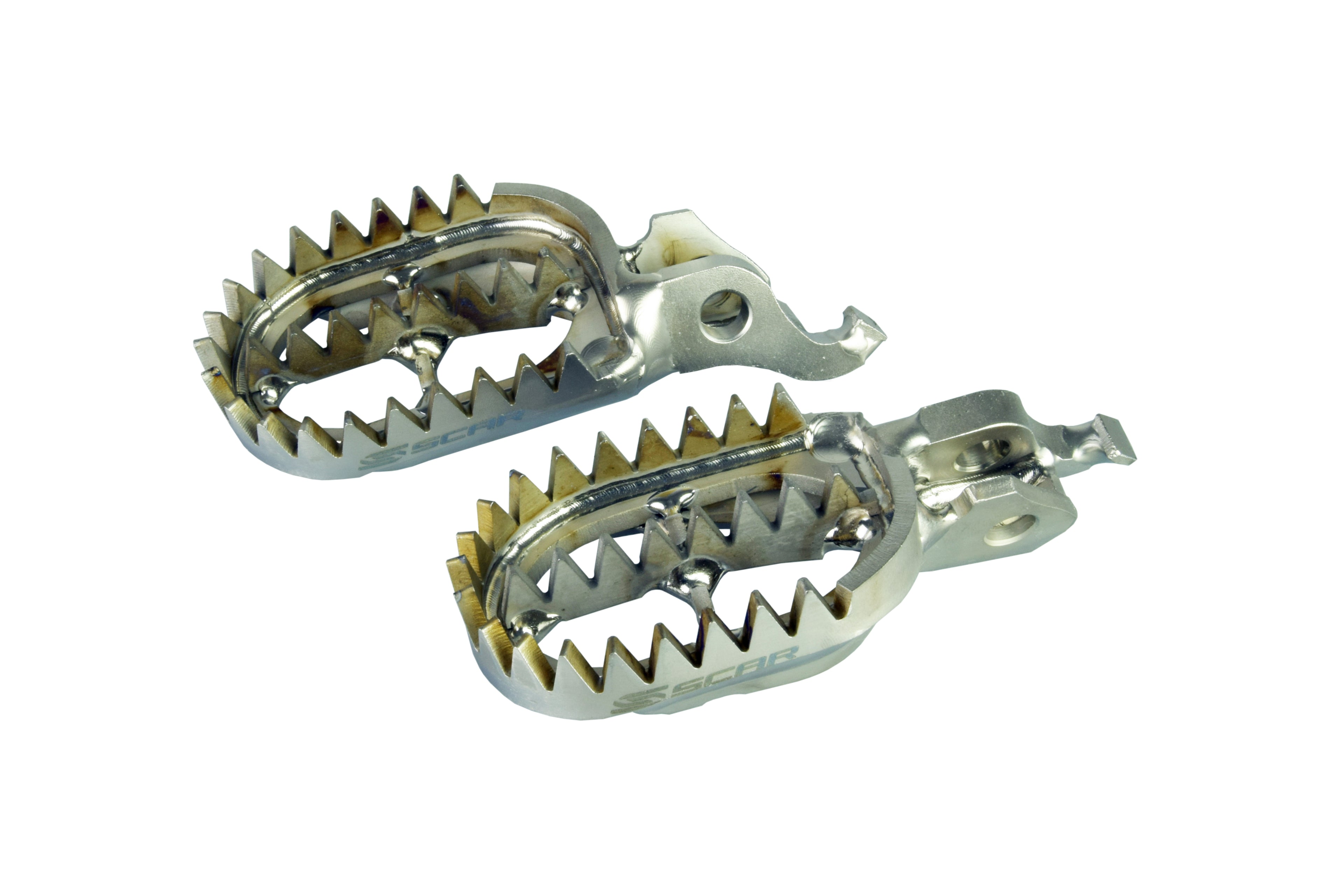 TITANIUM FOOTPEGS GRIPPER 24-26 TRIUMPH TF 250 450 C E X RC GR5-TI 60mm 27 TEETH SCAR S9516