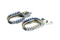 TITANIUM FOOTPEGS ANTI-MUD 24-26 TRIUMPH TF 250 450 C E RC X 60mm WIDE 18 TEETH SCAR S9516AM