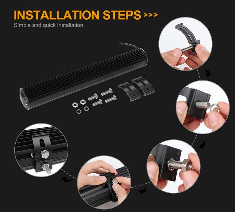 226mm 9 LED SPOT LIGHT BAR 18 LED 54W + WIRING KIT INCLUDED