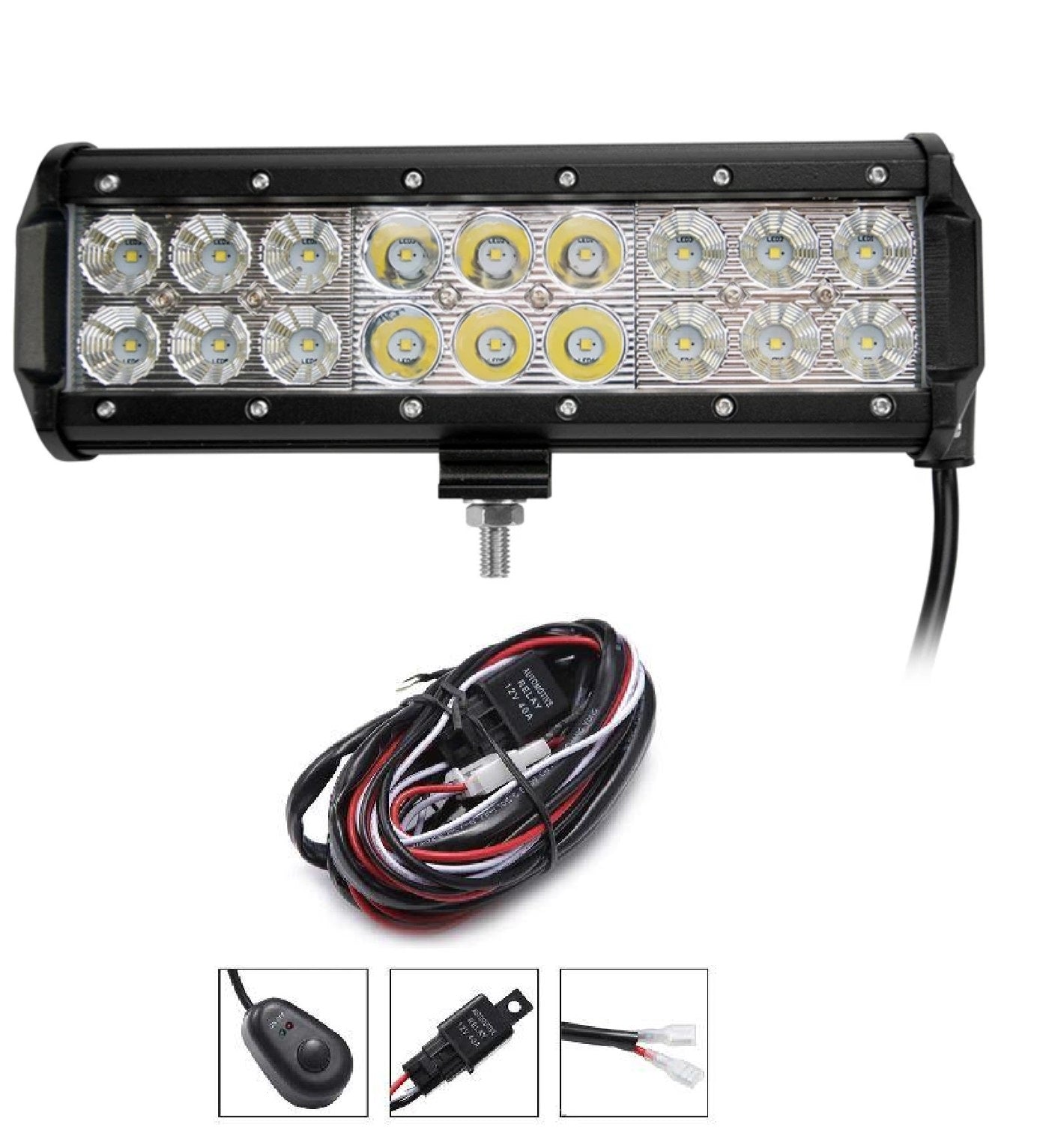 226mm 9 LED SPOT LIGHT BAR 18 LED 54W + WIRING KIT INCLUDED