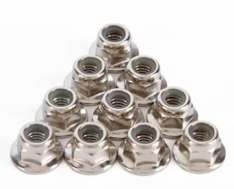 M8 STAINLESS STEEL 304 HEX FLANGE NYLON INSERT LOCK NUT SELF-LOCKING DIN6926 PACK-10