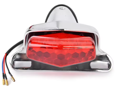 LED TAILLIGHT BRAKE LAMP TRIUMPH BONNEVILLE HARLEY HONDA YAMAHA SUZUKI LUCAS STYLE SILVER