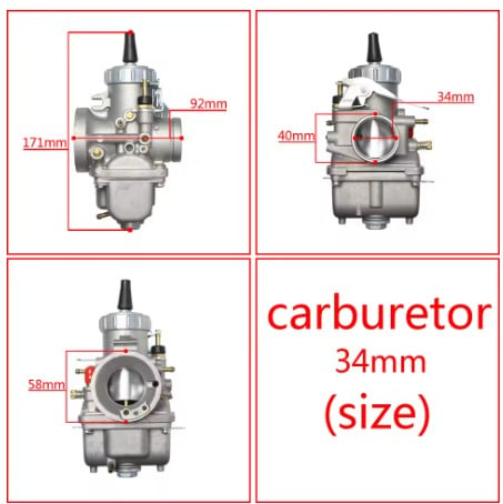 CARBURETOR MIKUNI VM34mm UNIVERSAL ASSEMBLY ROUND SLIDE
