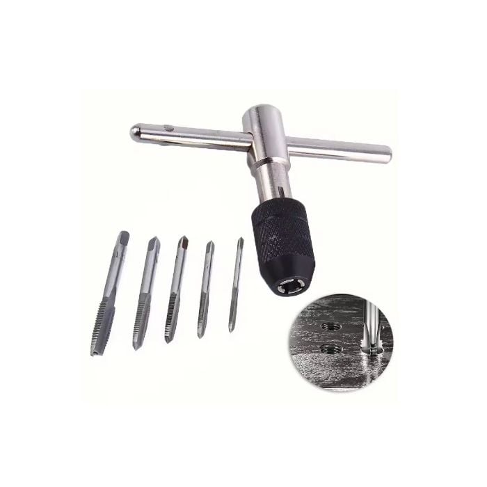 TAP WRENCH SET 6 PIECE WITH METRIC TAPS M6-M8 ALLOY STEEL