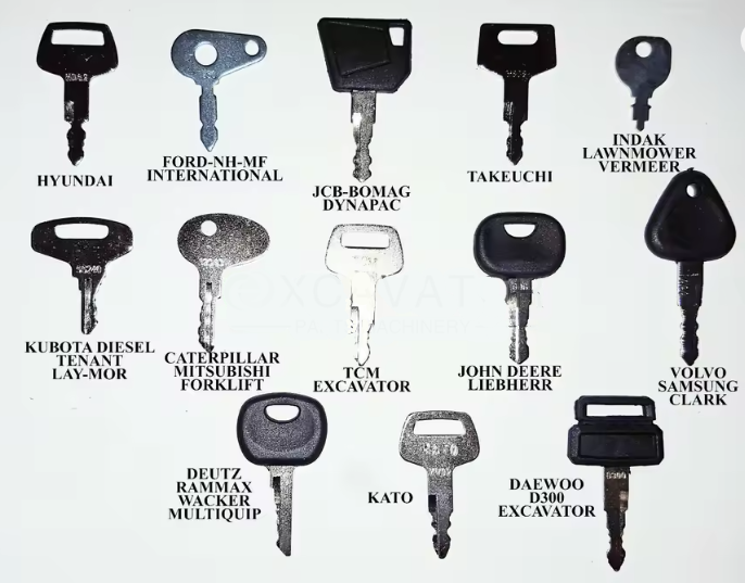 EQUIPMENT IGNITION KEY SET 23pcs FOR CAT KOMATSU JOHN DEERE CASE JCB EXCAVATORS DOZERS FORKLIFTS
