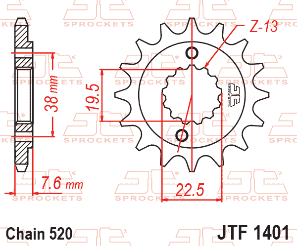 FRONT SPROCKET JTF1401.14 JT JTF140114