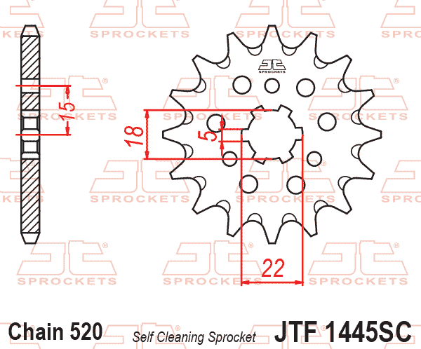 FRONT SPROCKET JTF1445.12SC JT, Lightweight Self-Cleaning