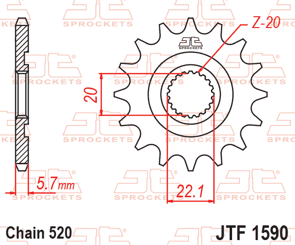 FRONT SPROCKET JTF1590.14 JT