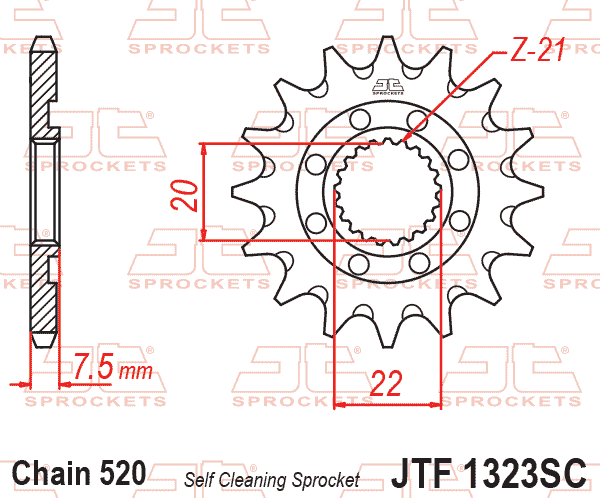 FRONT SPROCKET JTF1323.13SC