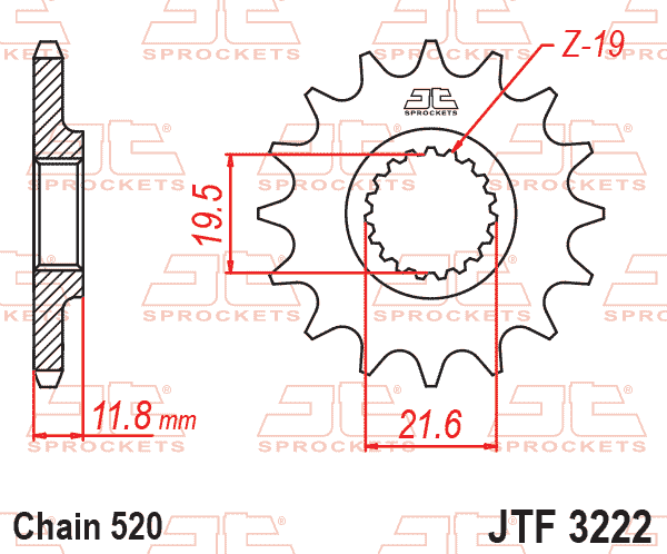 FRONT SPROCKET JTF3222.12 JT