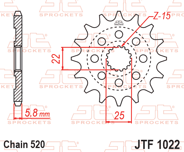 FRONT SPROCKET JTF1022.15