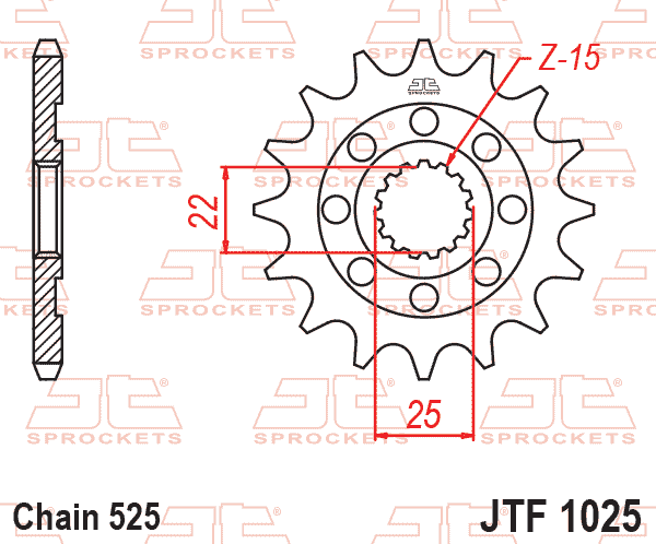 FRONT SPROCKET JTF1025.15