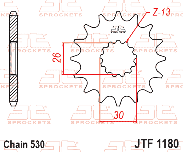 FRONT SPROCKET JTF1180.19RB JT OE TYPE RUBBER CUSHIONED