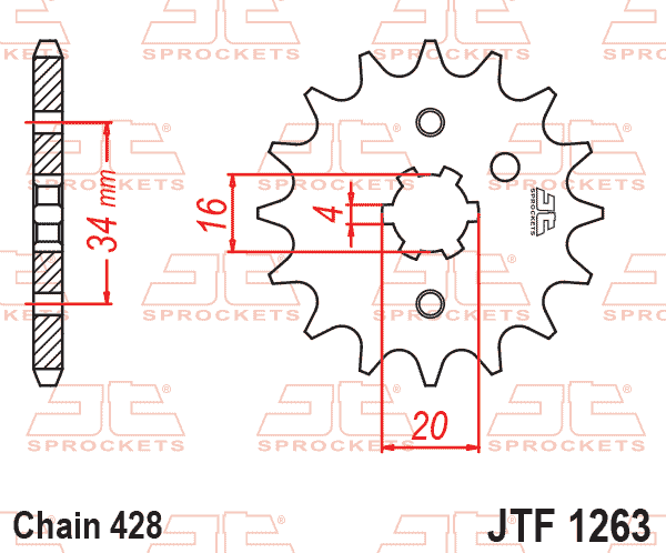 FRONT SPROCKET JTF1263.17 428
