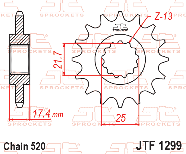 FRONT SPROCKET JTF1299.14 520