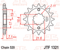 FRONT SPROCKET JTF1321.14RB RUBBER CUSHIONED 520