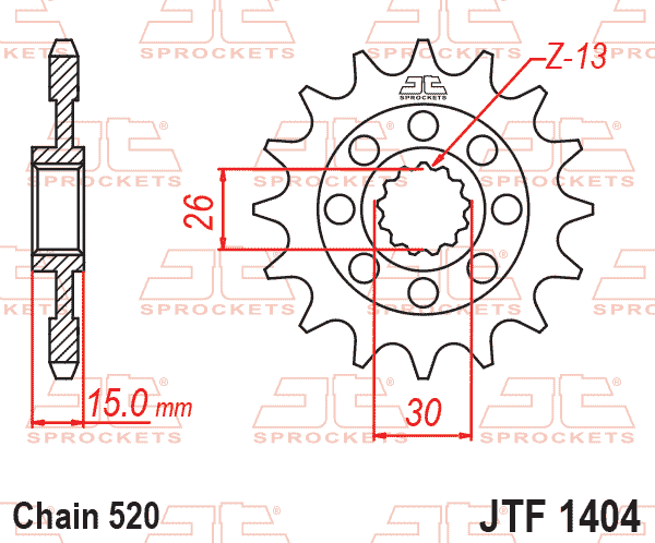 FRONT SPROCKET JTF1404.16 JT, BMW 520 Chain Conversion