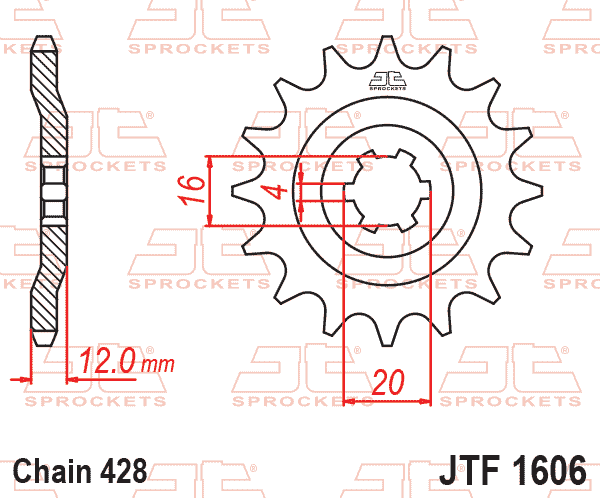 FRONT SPROCKET JTF1606.14 JT