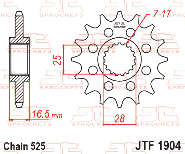 FRONT SPROCKET JTF1904.16 JT
