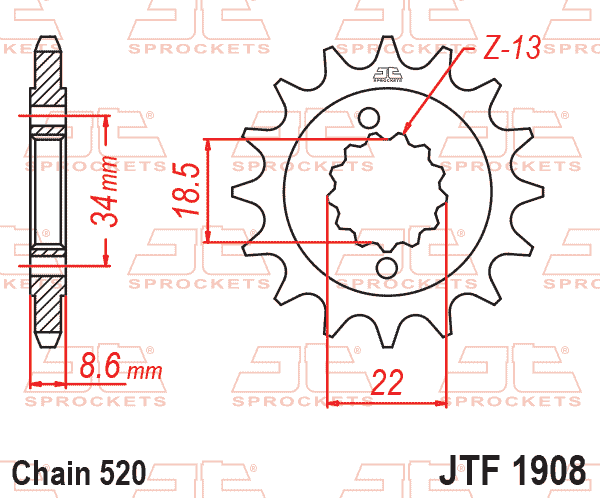 FRONT SPROCKET JTF1908.14 JT