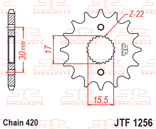 FRONT SPROCKET JTF1256.15 420 JF125615, JTF125615