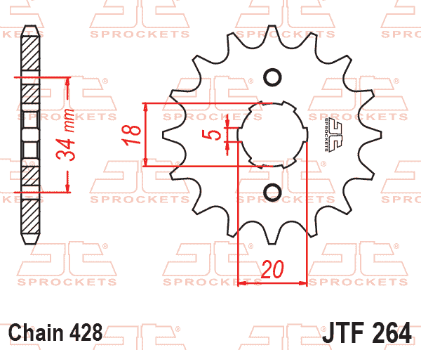FRONT SPROCKET JTF264.14 JT JTF264