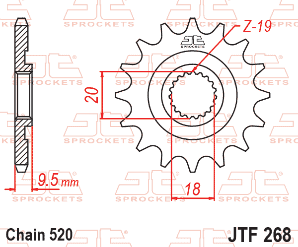 FRONT SPROCKET JTF268.13 JT