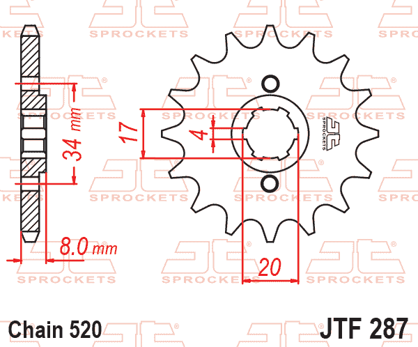 FRONT SPROCKET JTF287.13 JT