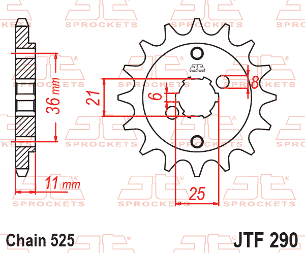FRONT SPROCKET JTF290.14 JT, HONDA ROAD