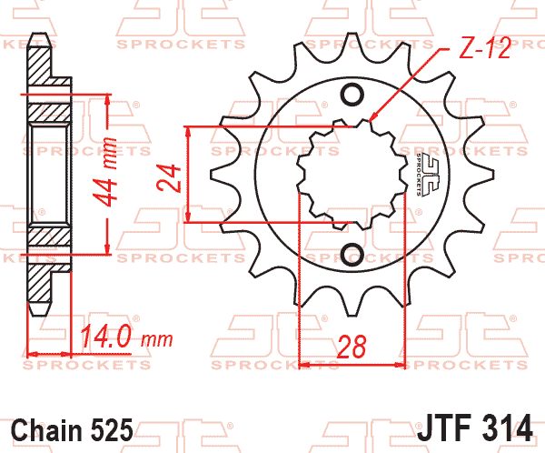 FRONT SPROCKET JTF314.16 JT
