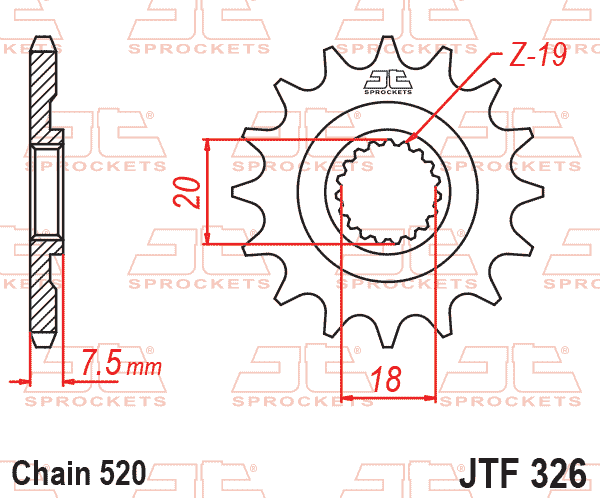 FRONT SPROCKET JTF326.14 JT