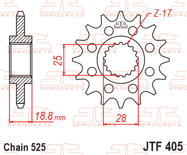 FRONT SPROCKET JTF405.19RB JT BMW