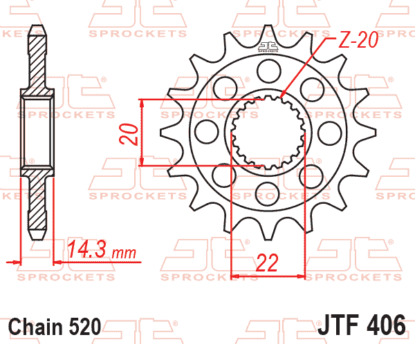 FRONT SPROCKET BMW G310, JTF406.16