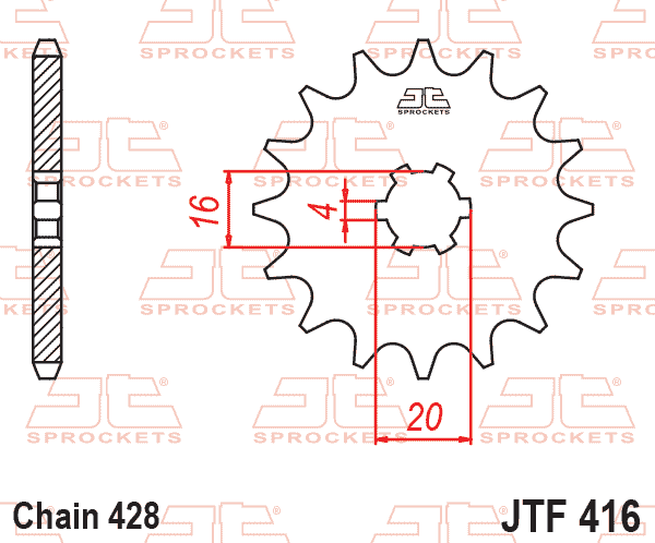 FRONT SPROCKET JTF416.14 JT
